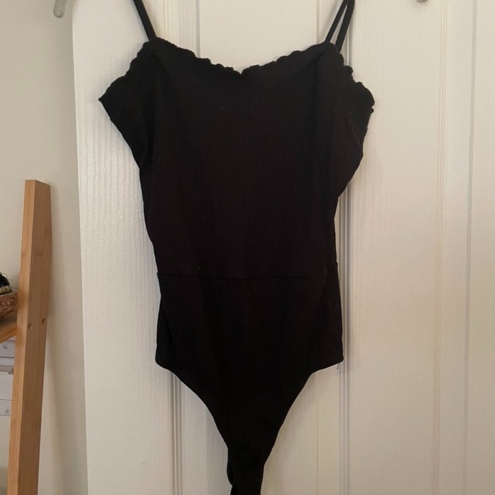 Black Ribbed Body Suit
